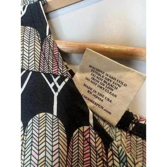 Anthropologie spun 100% organic cotton knee Lenght dress abstract boho sze Small - Picture 4 of 8